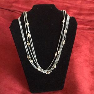 Avon Necklace stainless steel / silver gold accent